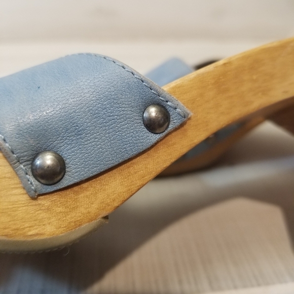 {7} MIA Y2K Retro Wooden Leather Slide On Sandals - Picture 5 of 8